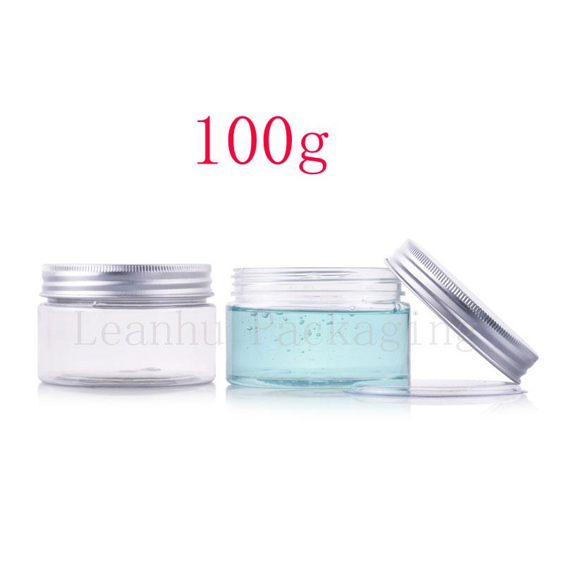 100g X 50 round empty transparent cosmetic cream plastic bottle jars containers skin care packaging ,100g PET mask clear tin jar