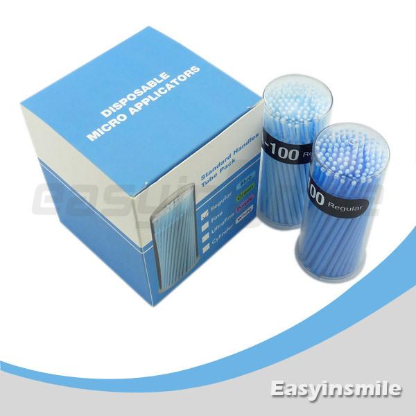 wholesale-easyinsmile 400 pcs disposable micro applicator brush bendable regular blue dia.2.5 mm for dentist