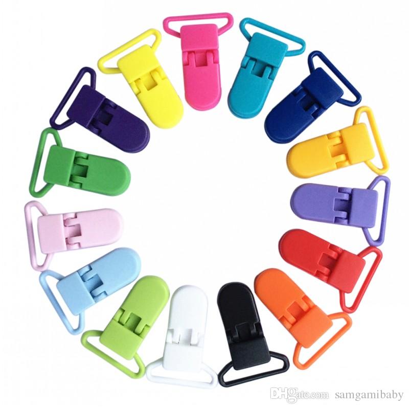100PCS Plastic Baby Pacifier Clip Holder Soother Pacifier Mam Infant Dummy Clips For Baby Random color fit for 25mm ribbon