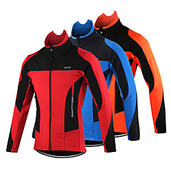 Arsuxeo Men's  Softshell Fleece Jacket Cycling Jacket Bike Jacket Top UP Thermal Warm Windproof 15F Breathable Sports Polyester Spandex Fleece Winter Mountain MTB Road Bike Cycling Clothing Lightinthebox