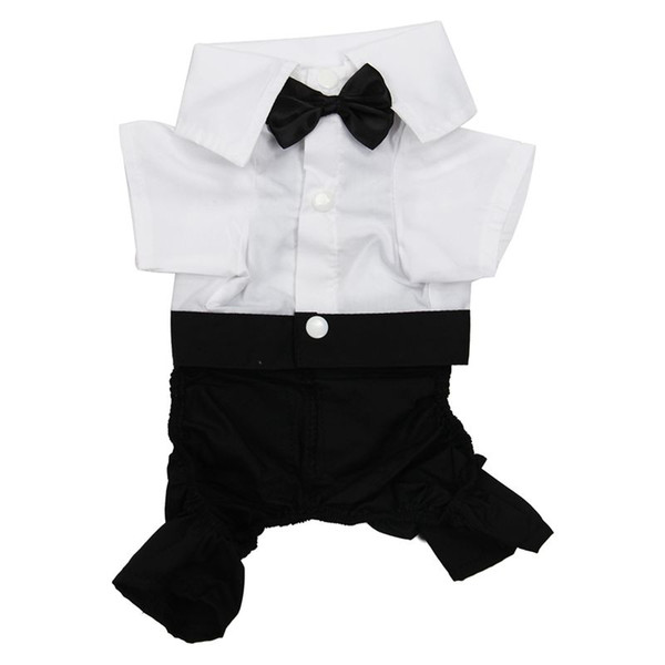 promotion handsome formal dog jumpsuit with bow tie groom tuxedo pet costumes dog clothing xl