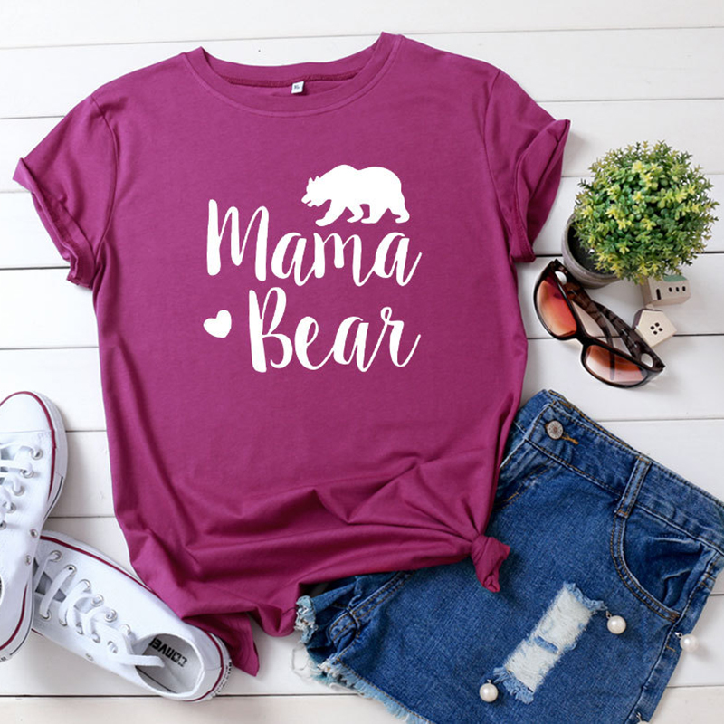 Casual Mama Bear Printed Short-sleeve Tee For women