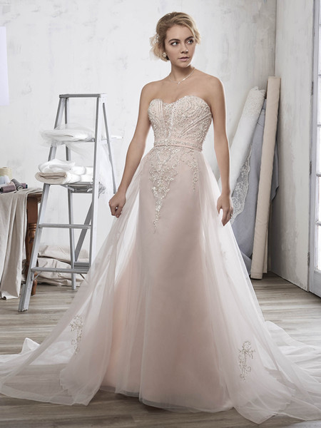 Grace Ivory/Champagne Applique Beads Sheath Wedding Dresses Bridal Pageant Dresses Wedding Attire Dresses Custom Size 2-18 KF1217188