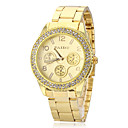 Unisex Diamante Dial de Oro venda de la aleación de cuarzo analógico reloj de pulsera