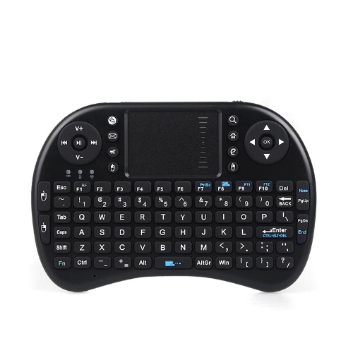 2.4G Mini Wireless QWERTY English Russian Arabic Hebrew Version Keyboard Mouse Touchpad for PC Notebook Android TV Box HTPC Black