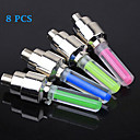 FJQXZ 8PCS Fluorescent Rod Type Cycling Tyre Wheel Neon Valve Lamp Including AG10 Button Battery(Assorted Color)