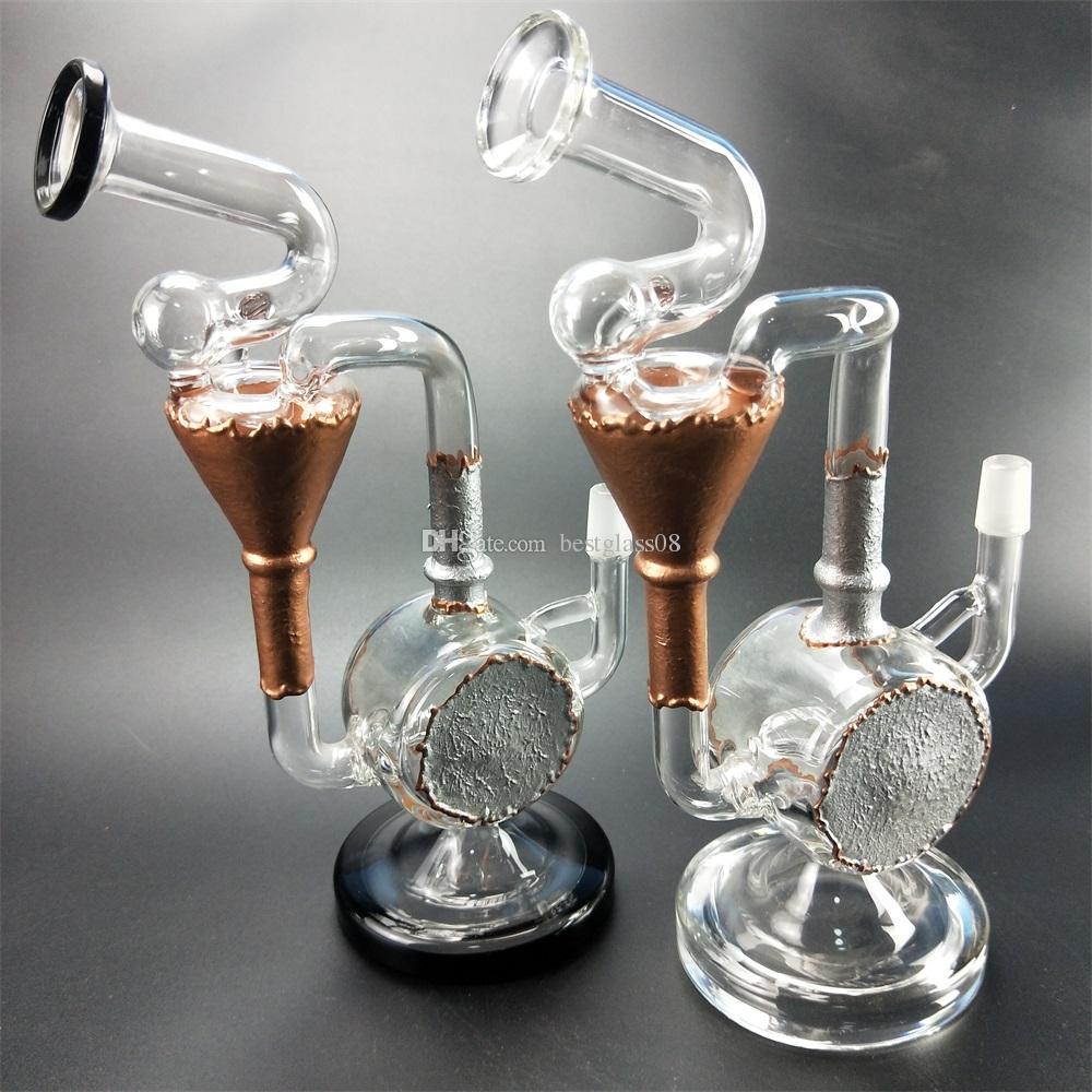 Glass Recycler Bongs Cyclone Bong Heady Bubbler Pipe Vortex Water Pipes tornado oil rig dab rigs with 4mm thick quartz banger