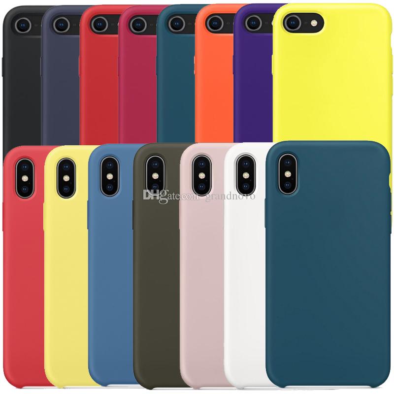 Have LOGO Original Official Liquid Silicone Gel Rubber Shockproof Cases Soft Cover Case For iPhone XS Max XR X 8 Plus 7 6 6S With Retail Box