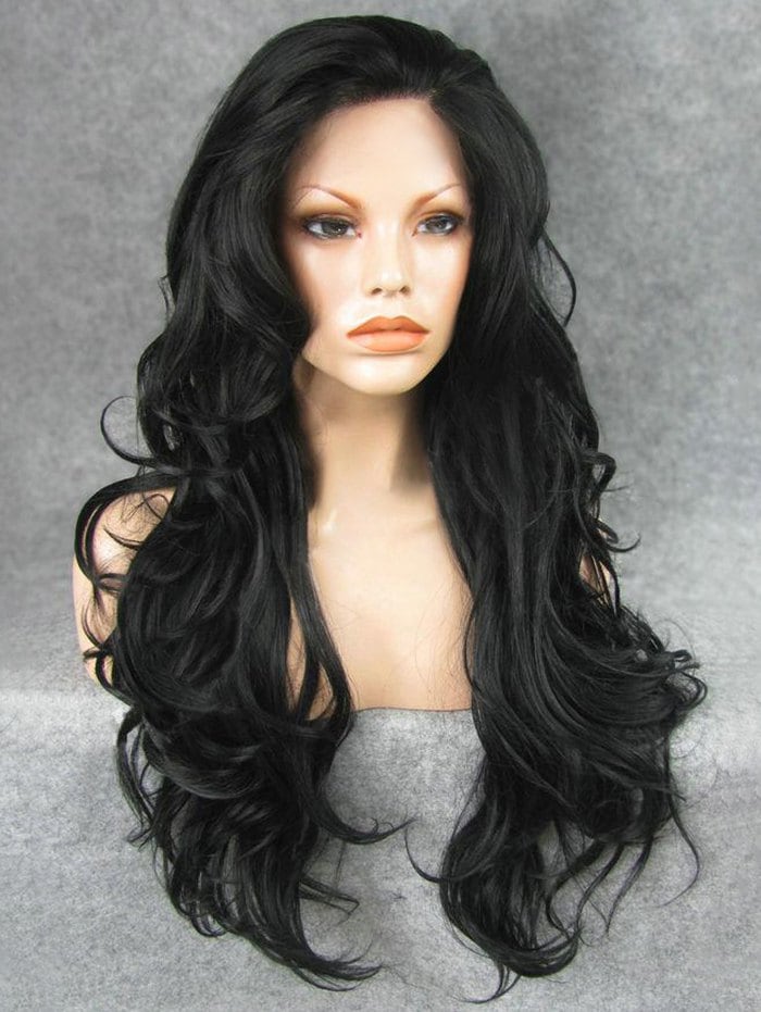 Long Side Parting Wavy Heat Resistant Synthetic Fiber Party Wig