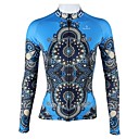 paladinsport túnica azul primavera y el verano de estilo 100% poliester de las mujeres de manga larga ciclismo Jersey
