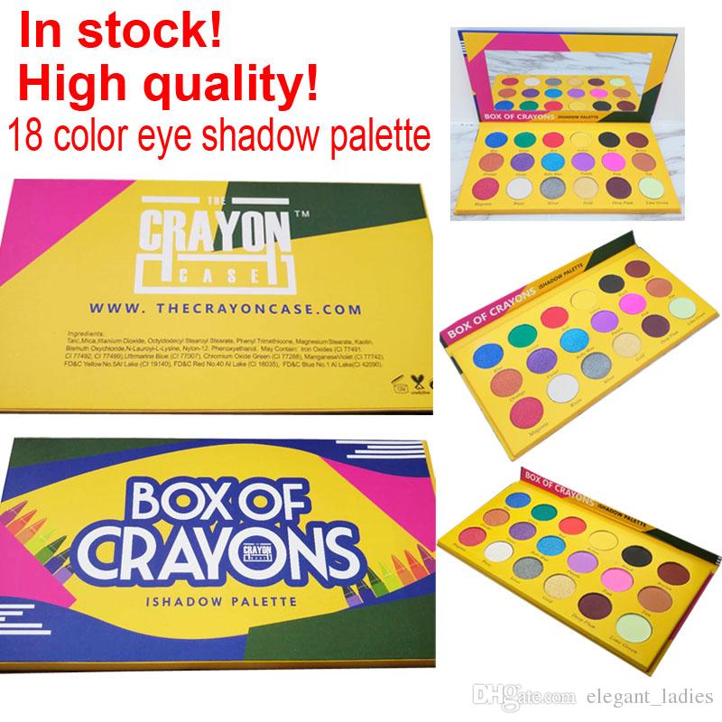 In stock ! New makeup BOX OF CRAYONS Shimmer Matte Eyeshadow 18 color bright-colored and beautiful Eyeshadow palette epacket free shipping