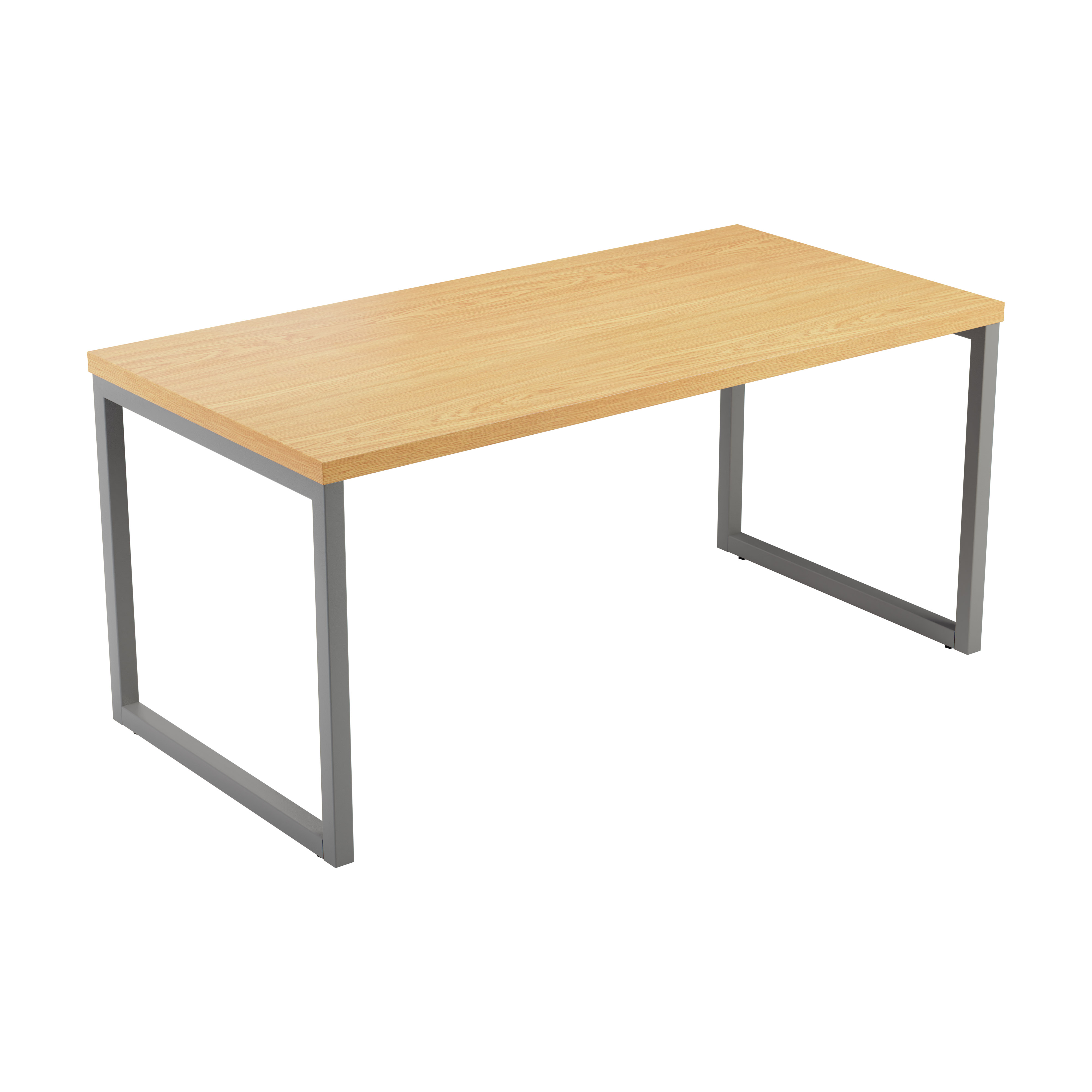 Picnic Low Table 1800 - Oak Top and Silver Legs