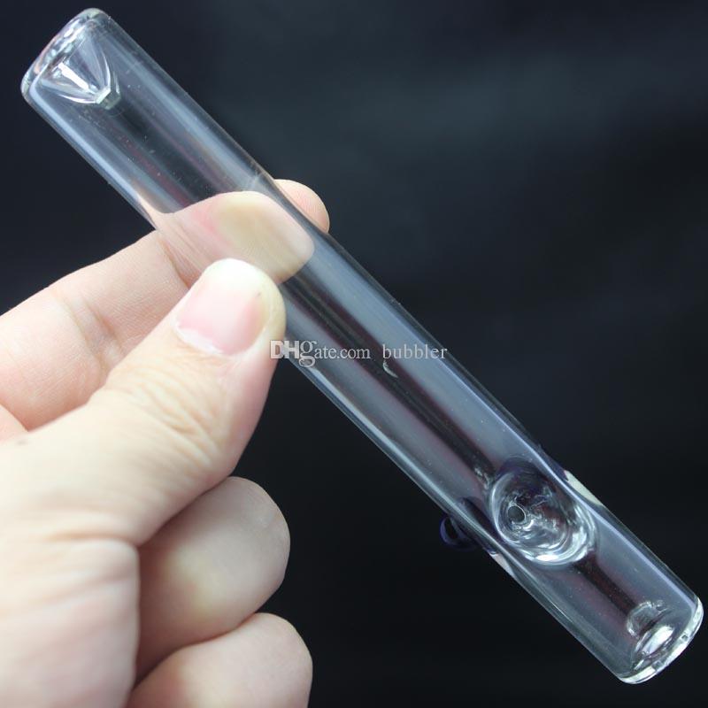 5 inch Mini Glass Steamroller Built-in Ashcatcher Hand Pipe Deep Bowl and Color Stand Feet Clear Glass Pipes