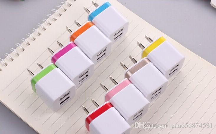 300pcs/lot 5V 2.1A US plug dual USB 2 Port Home Wall Charger AC Adapter for iPhone 6 6s 7 5s se for Samsung Galaxy S3 S4 s6 s7
