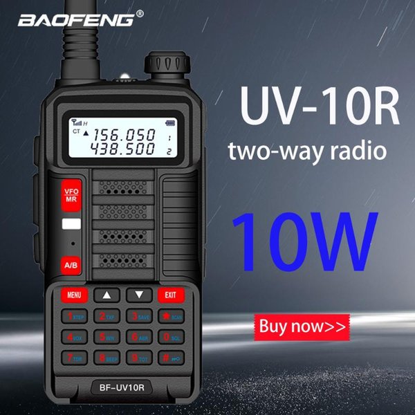 Walkie Talkie Black Baofeng UV 10R Plus Long Range 50km Mountain Village Ham CB Radio Two Way Comunicador HF Transceiver