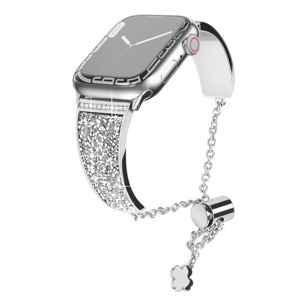 Smartwatch Bracelets For Smart Apple Watch Bands iwatch S7 Strap Series 1 to 7 SE 40MM 45MM Zinc Alloy Wowen Straps with Glittering Crystals Band Designer Watchband UK