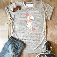 Easter Rabbit Shirt for Girl Plus Size Graphic Tees Women Print Casual Korean Clothes 2020 Women Easter Shirts Bunny Tee