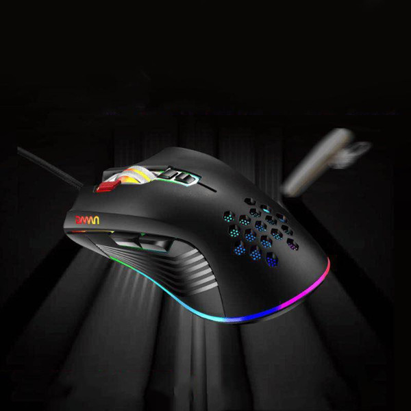 Ergonomic Mouse with USB Chargeing Port Design Optiacal RGB Illuminated Mouse 4 Levels DPI with Scroll Wheel 2 Thumb Button