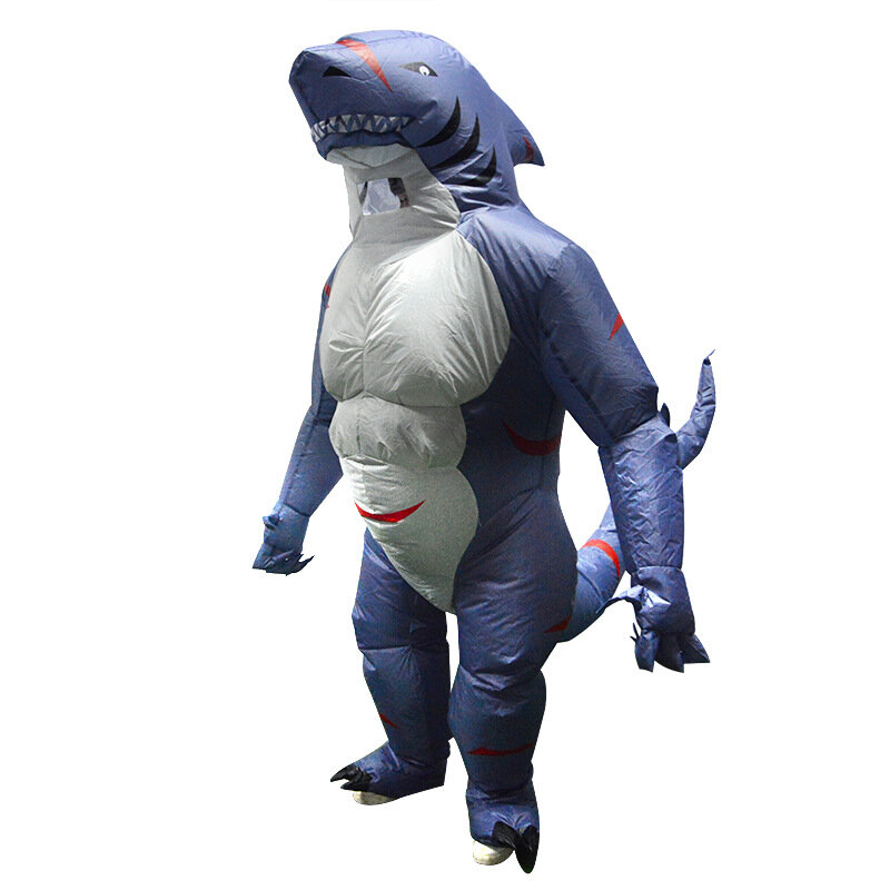 Up to 2.2m Adult Shark Inflatable Clothing With Blower Halloween Costume Clothing Adult Party Fancy Animal Clothing