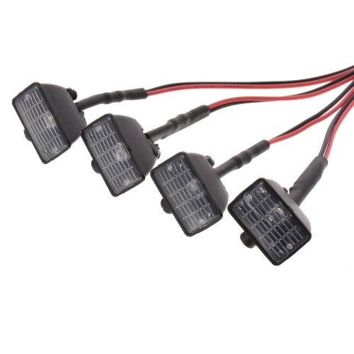 4pcs RC Car Multi-Function Square LED Light with Lampshade for 1/10 RC Crawler Car HSP REDCAT Axial SCX10  Traxxas TRX-4