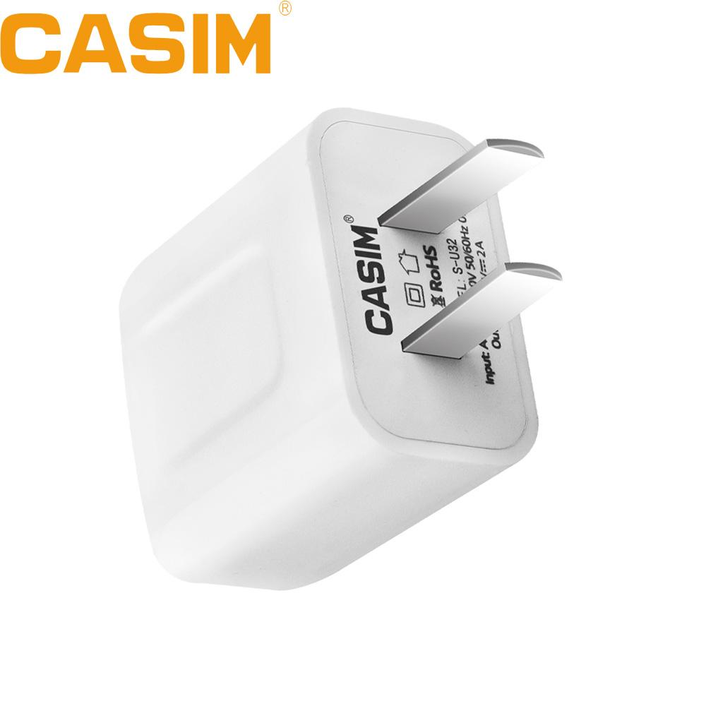 CASIM New Quality 5V 2.1A US Plug USB Power Wall Home Charger For Samsung Galaxy S4 S5 S6 S8 Intelligent Cellphone Charger