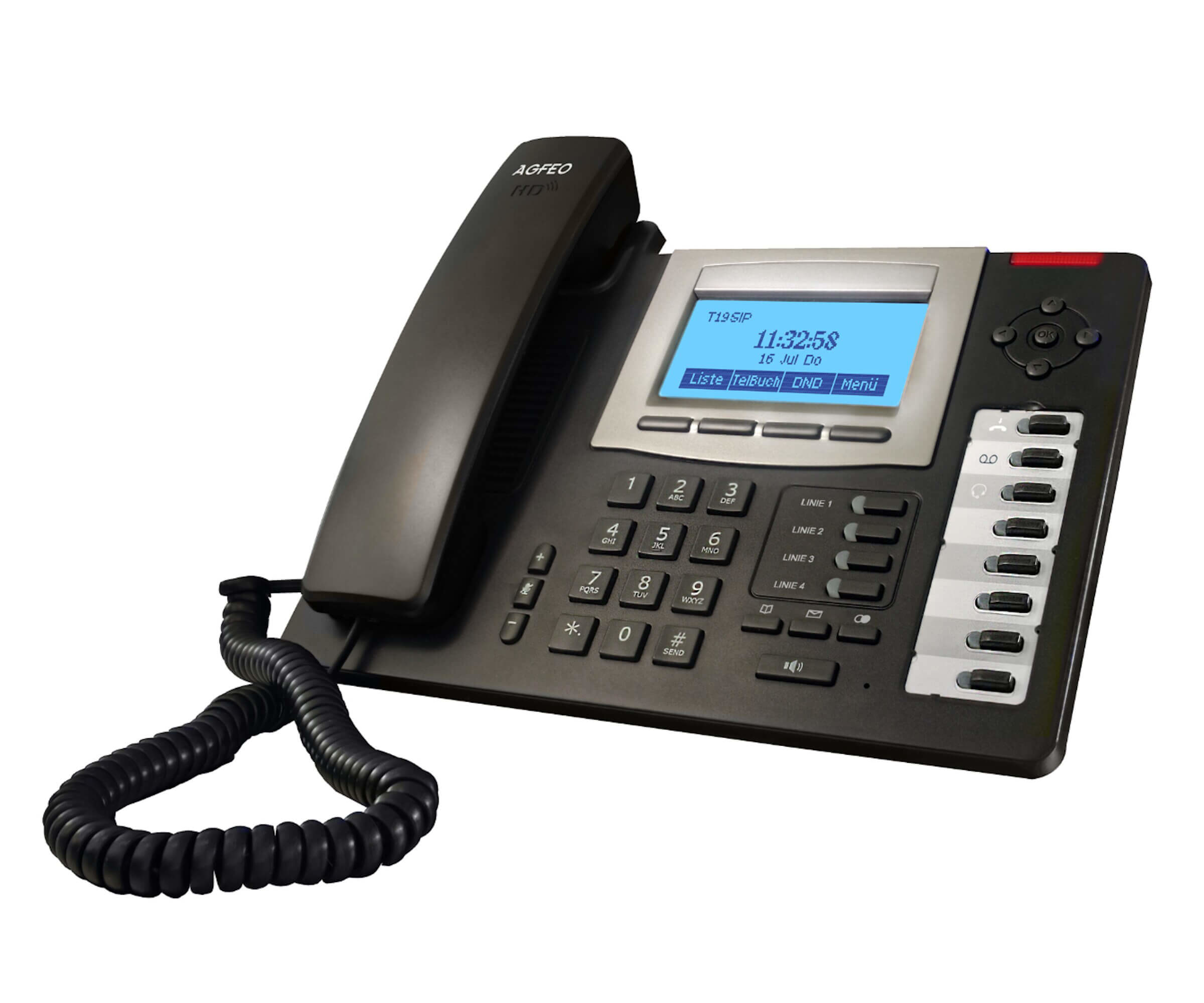 AGFEO T 19 SIP - VoIP-Telefon - SIP - mehrere Leitungen - Schwarz