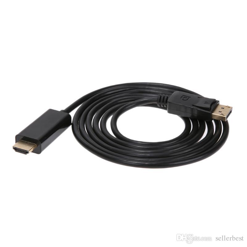 1.8m HDMI Cable DisplayPort Male to HDMI Male 1080P Video Converter Adapter Cable for HDTV Monitor Projector Support 1080P