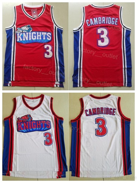 Men Movie Los Angeles Knights 3 Cambridge Basketball Jersey Like Mike Hollywood 2002 Cinema Team Color Red White Pure Cotton Breathable For Sport Fans Top Quality