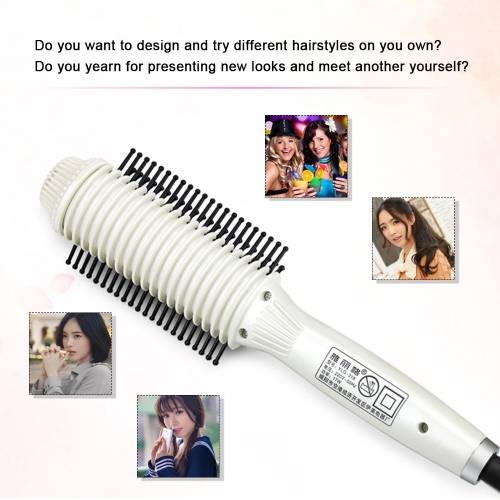 Electric Hair Straightening Brush Comb Hair Styling Comb LED Digital Display Adjustable Temperature US Plug