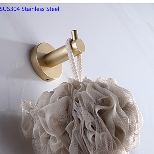 robe hook sus304 stainless steel clothes hooks bathroom accessories mounted wall hook brushed gold bathroom towel hooks