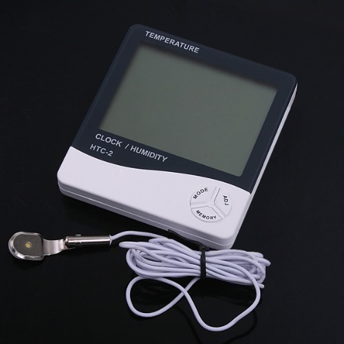 Digitale LCD Temperatur Thermometer Feuchtigkeits Messinstrument Uhr