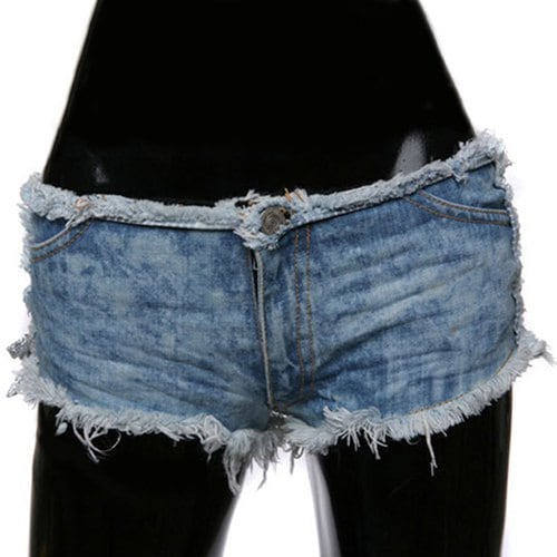 Trendy Side Lace-Up Design Ripped Denim Shorts For Women