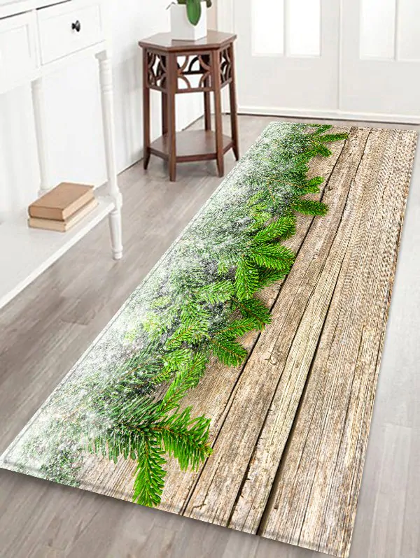 Christmas Cedar Wooden Printed Floor Mat