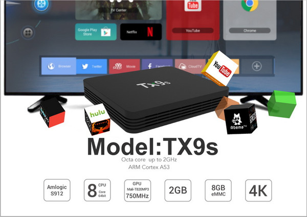tx9s amlogic s912 octa core tv box android 7.1 2gb 8gb media player 2.4g wifi 100m lan 4k hd smart set box