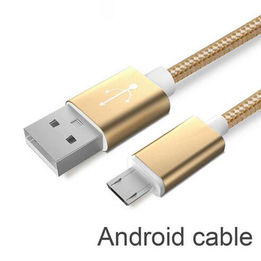 USB Cable V8 Micro 2A Metal Braided Cord Data Wire Charger cable For Smasung Android phone Universal