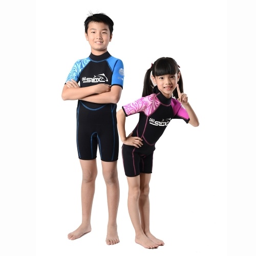 Kids Diving Suits 2MM Neoprene Wetsuit Boys Girls Zipper Canoeing Swimming Snorkeling Kayaking Swimsuits