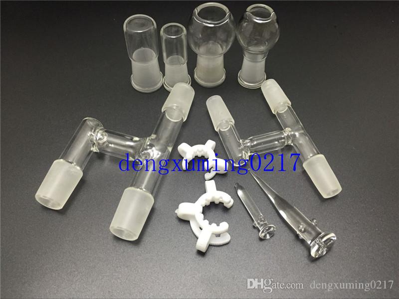 2016 18mm&14mm Oil Reclaimer Glass Adapter for Glass Bongs Water Pipe Comes with glass jar head, and keck clip free shipping