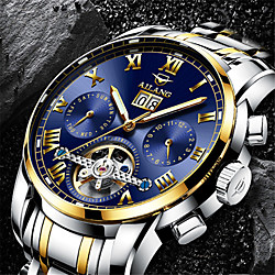 Men's Mechanical Watch Analog Automatic self-winding Modern Style Stylish Fashion Water Resistant / Waterproof Calendar / date / day Noctilucent / Stainless Steel / Stainless Steel Lightinthebox