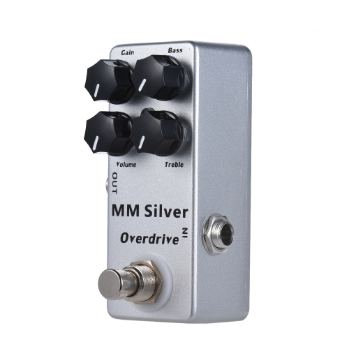 MOSKY MM Silver Electric Guitar Overdrive Effect Pedal Full Metal Shell True Bypass