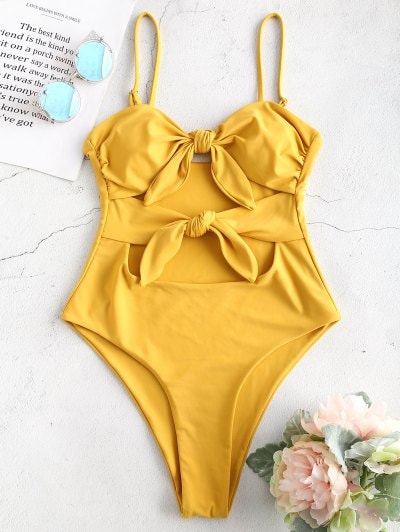ZAFUL Cami Tied Cut Out Swimsuit