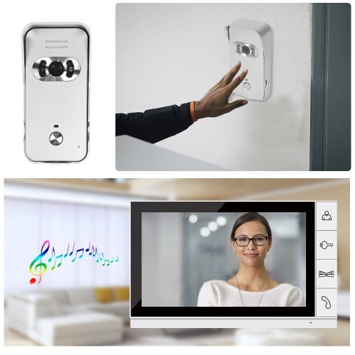 Seguridad para el hogar Sistema de intercomunicación del teléfono de la puerta de video de color LCD de 9 pulgadas Nig