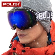 POLISI goggles snowboard ski snow glasses Double HD PC Lens  Anti-fog Men Women winter outdoor protective Windstopper P828