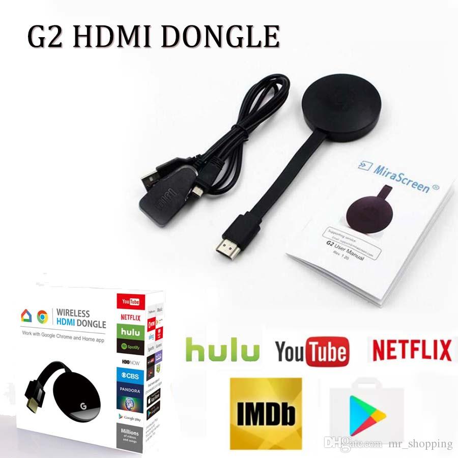 G2 wireless mini HDTV dongle 1080P anycast mirascreen TV ipush display WiFi Display Receiver DLNA Airplay Miracast HDMI TV stick with pack