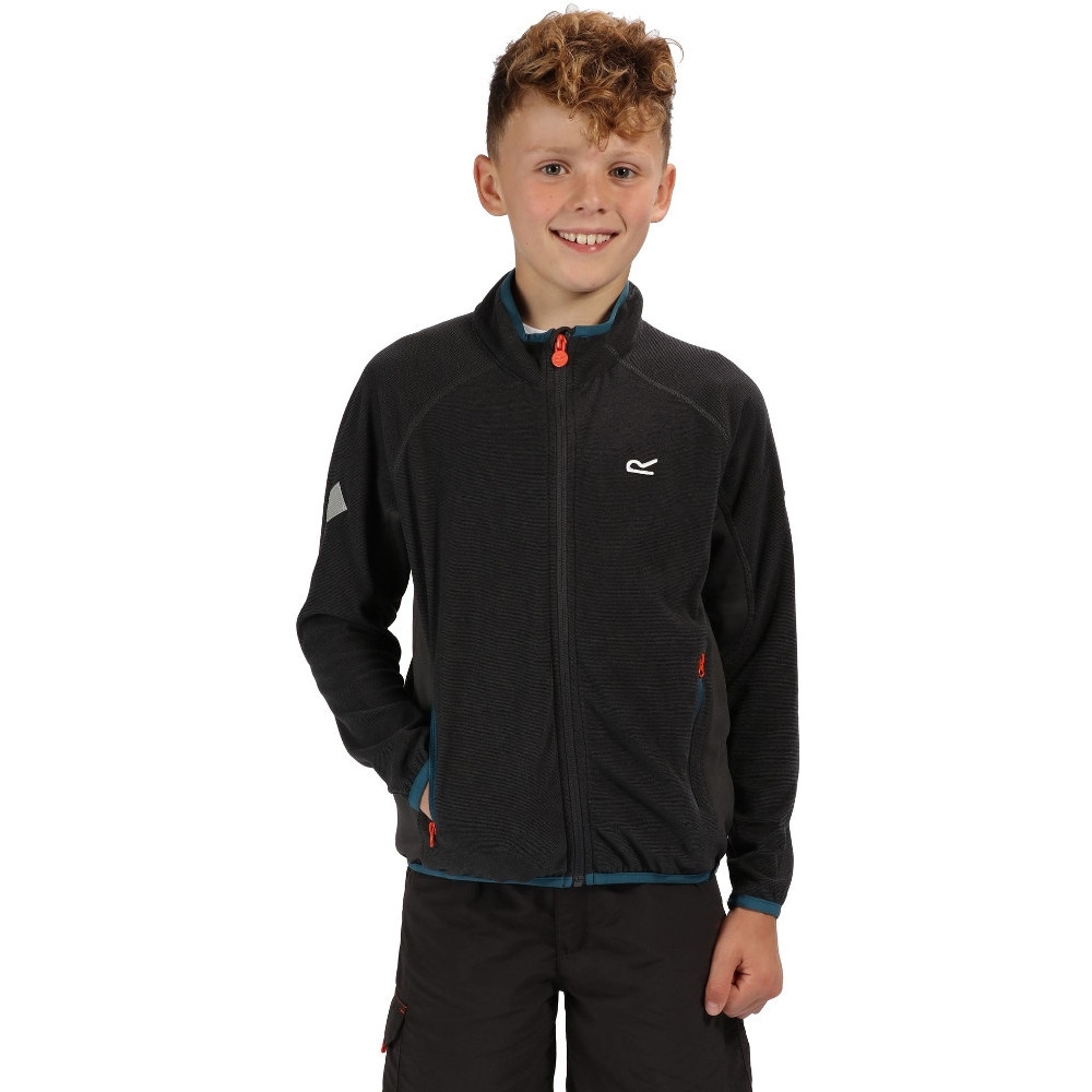 Regatta Boys & Girls Pira Micro Fleece Zip Pocket Stretch Jacket 7-8 Years - Chest 63-67cm (Height 122-128cm)