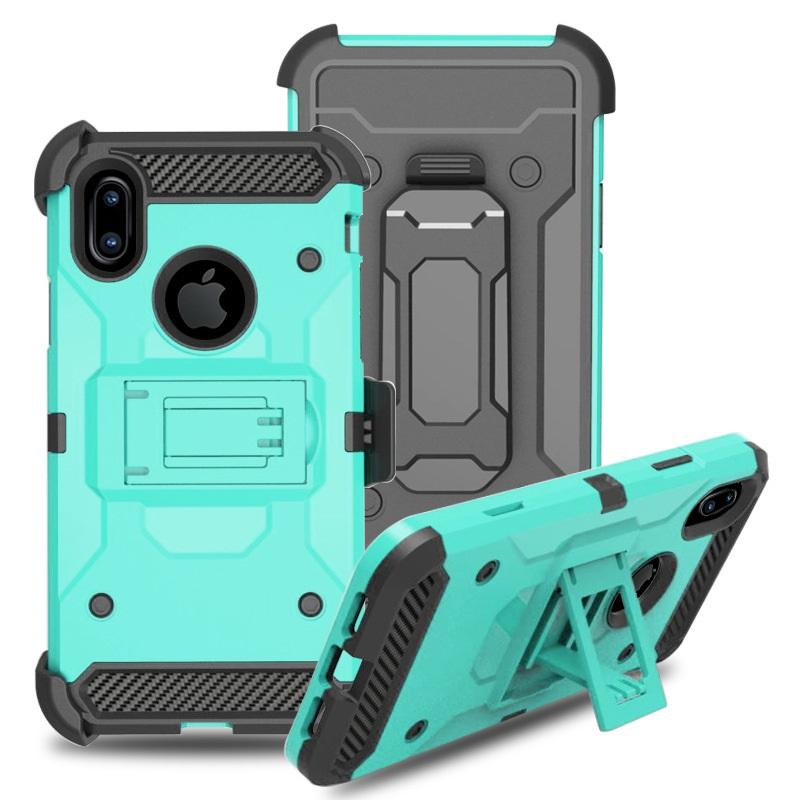 Heavy Duty Rugged Armor Phone Protection Defender Holster Clip Case For iPhone X Xs Max XR 6s 7 plus 8 Cover Kickstand Shockproof