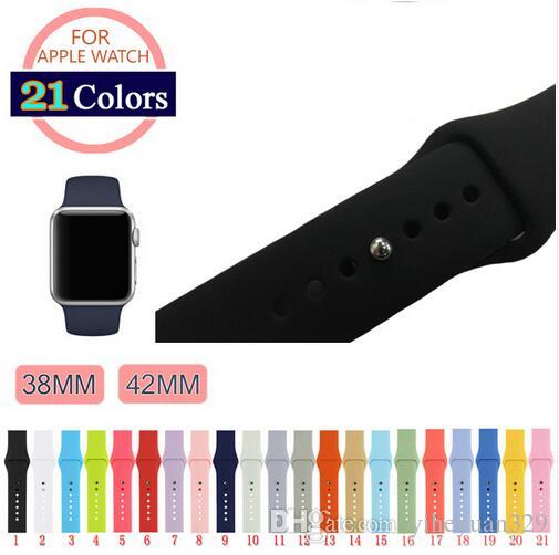Soft Silicone Replacement Sport Band For Apple Watch Series 1/2/3 42mm 38mm Wrist Bracelet Strap for iWatch Sportsbands