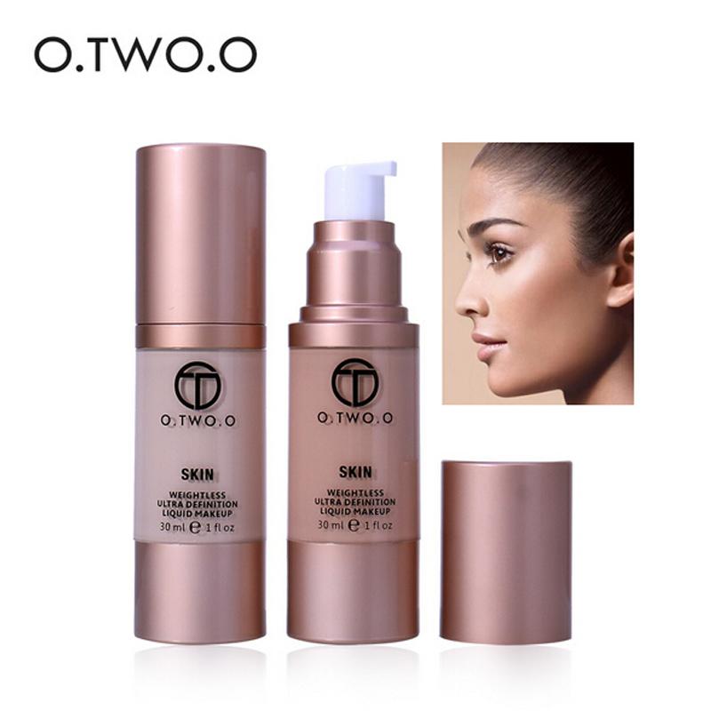 O.TWO.O Liquid Foundation Beauty Waterproof Flawless Coverage Base Cosmetics Liquid Foundation Cream Makeup Primer