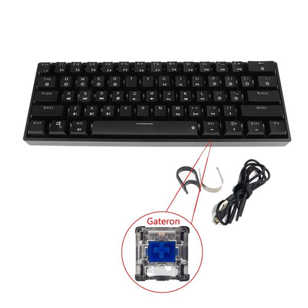 RGB Backlit Bluetooth 5.0 Wireless Dual Mode Mechanical Keyboard,61 Gateron Keys