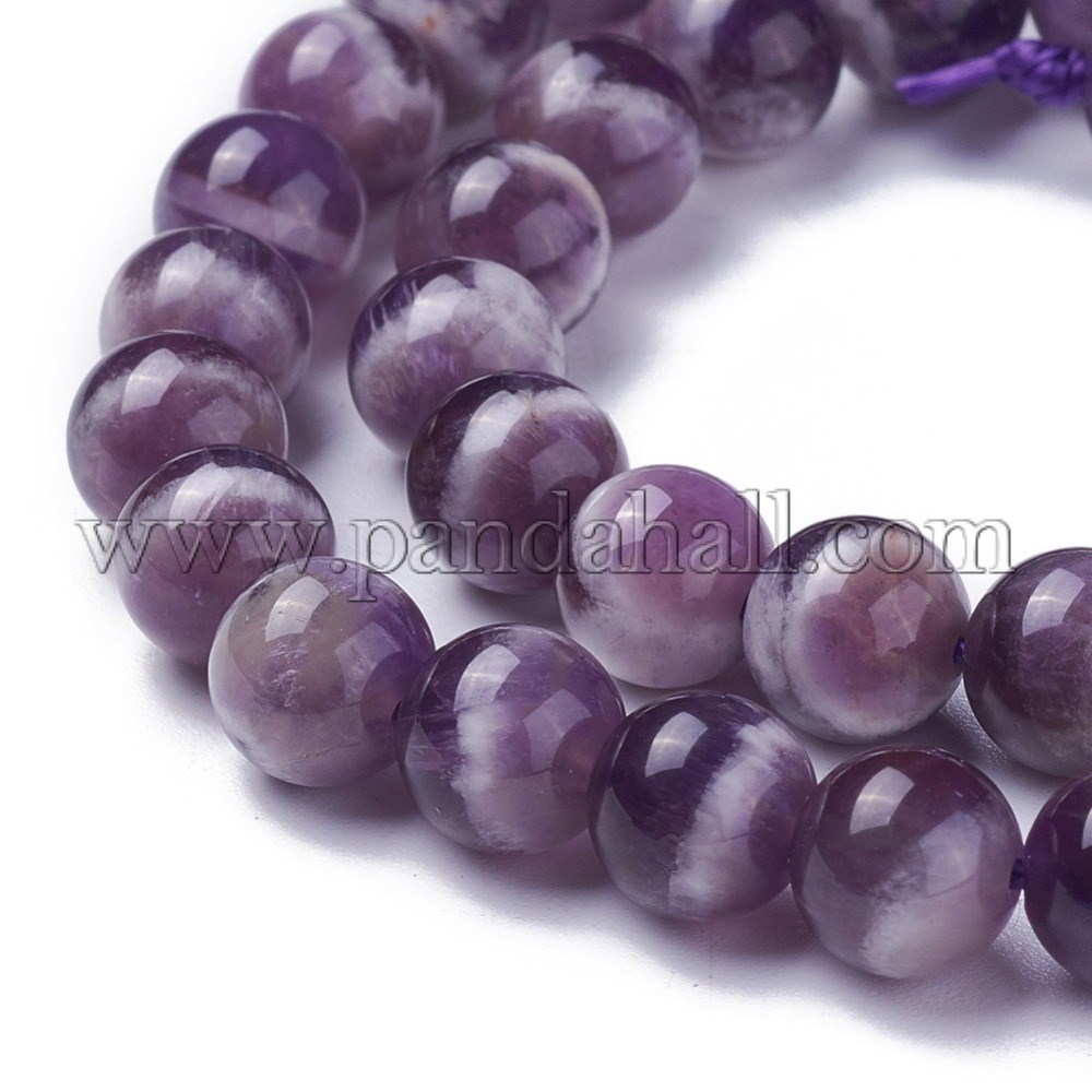 Natural Amethyst Beads Strands, Round, 8mm, Hole: 0.8mm; about 47pcs/strand, 14.9''(38cm)
