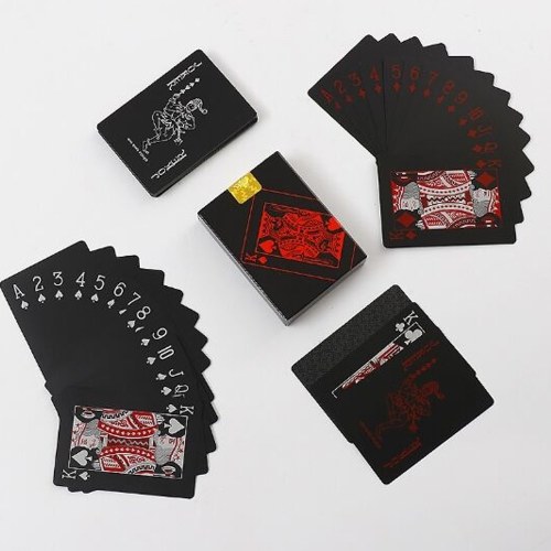 Calidad plástico PVC Poker impermeable negro jugando a las cartas